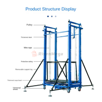 Échafaudage Électrique Risenmega, Capacité de Levage 2-20M, 500KG 1000KG, Plateforme avec Stabilisateurs, Plateforme Élévatrice Personnalisable pour le Commerce de Détail