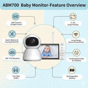 <span class=keywords><strong>Babyphone</strong></span> avec caméra, audio, vidéo, écran LCD numérique sans fil, Babyfoon, moniteur pour bébé - Product Image 5