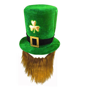 St Patrick's Day Green Top Hat Beard Ireland Clover Green Party Irish Hats Nouveauté Déguisements Accessoires pour St Patrick's Day - Product Image 4