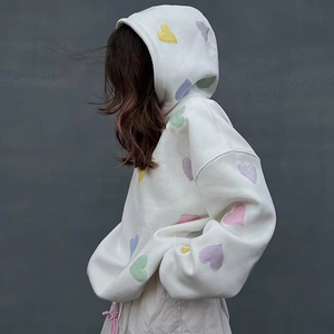 High Quality Luxury Custom <strong>Women'S</strong> Oversize <strong>Hoodie</strong> <strong>White</strong> Organic Cotton Fleece <strong>Hoodie</strong> With Patch Embroidery Baggy Style - Product Image 5