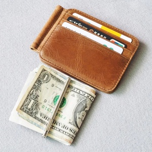 Boshiho Retro Fashion RFID Blocking <b>Card</b> Clip <b>Holder</b> Customized <b>Slim</b> Wallet with Coin Pocket for Men for Credit <b>Cards</b> - Product Image 6