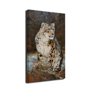 Arte Original, gran oferta, pintura al óleo de leopardo personalizada sobre lienzo, imagen de Animal de tigre contemporáneo para decoración del hogar y arte de pared