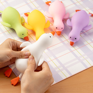 Squishy Duck <b>Memory</b> Sand Filled Stretchy Silicone TPR Mini Fidget Swan Stress Relief Toy Unisex for Kids Anxiety Squeeze Toy - Product Image 6