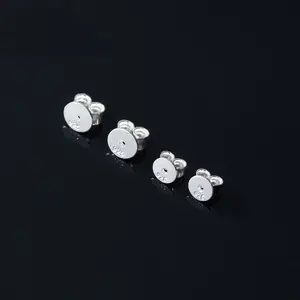 5*4.5 Round Earrings Plug Clasps Jewelry Findings S925 Sterling Silver 6*5.5 Butterfly Earring Back Stopper For Stud Earrings