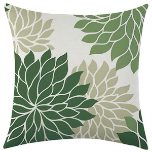 Green Leaf Pattern Throw <b>Pillowcase</b> <b>Square</b> Washable Modern Living Room Cushion Cover 45x45cm - Product Image 5