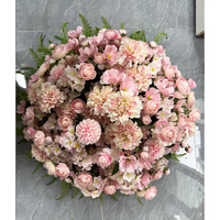 Centre de table en fleurs de soie multicolores de 60 cm, rose rose, hortensia, boule de fleurs artificielles, arrangement de mariage pour la décoration de table et de chemin de table