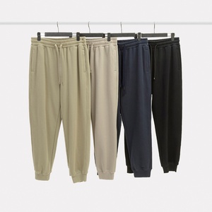 Pantalones Deportivos de Cintura Alta para Hombre, Estilo Urbano, Color Sólido, Felpa, Sueltos, Casuales, 85% Algodón, 15% Poliéster, 380 g/m², Ecológicos - Product Image 5
