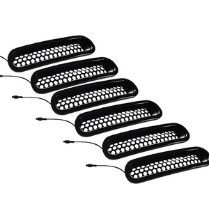 Jeep Grill Insert 7-Piece White Led Light Strip <b>Plastic</b> <b>Mesh</b> Cover For Jeep Wrangler Retrofit Upgrade - Product Image 4