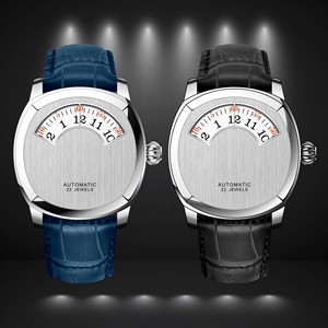 <span class=keywords><strong>Orologi</strong></span> <span class=keywords><strong>da</strong></span> <span class=keywords><strong>Uomo</strong></span> Automatici Meccanici con Display Digitale, Quadrante Unico, Cassa in Acciaio Inossidabile e Cinturino in Pelle - Product Image 3