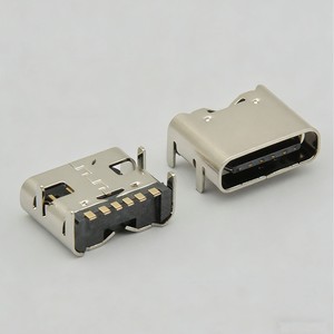 Type C 6 Pin Smt Female Connector 6.5mm Onboard No <b>Spring</b> <b>Clip</b> 3A5V USB C Female For PCB High Frequency Fire Retardant - Product Image 4