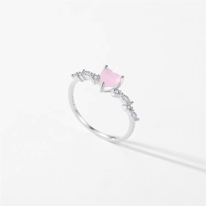 로맨틱한 고급 주얼리 액세서리 925 스털링 실버 섬세한 크리스탈 하트 반지 (여성용) - Product Image 4