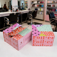 Feuilles de papier aluminium pop-up avec distributeur (500 feuilles), feuilles pré-découpées, feuilles texturées antidérapantes pour la coloration des cheveux