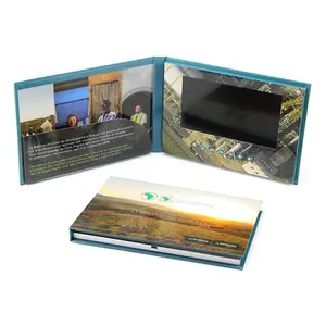 Factory direct gift items with customized promotion logo marketing 7 inch lcd with book video brochure mailer
