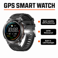Reloj Inteligente GPS para Hombre Y101 2026, Linterna LED Integrada, Pantalla HD de 1.43'', Monitoreo de Frecuencia Cardíaca y SpO2, Resistente al Agua 3ATM