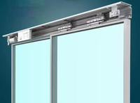 Pintu elektrik Aluminium pabrik pembuka pintu geser otomatis Sensor komersial untuk sistem pintu kaca