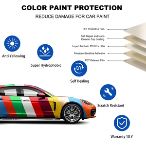 Super Glossy PET Crystal Crystal sakura pink Car Body Packaging <b>Vinyl</b> Film Car Body Sticker Car Paint Protection Film - Product Image 3