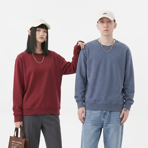Sweat-shirts à col rond vierges personnalisables avec logo TKAN7756 – Unisexe, en coton épais, style streetwear vintage - Product Image 1