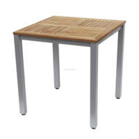 Table à manger en aluminium pour bistro, restaurant, café, jardin, extérieur, rotin antique, osier