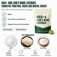 Comprimés de NAD et de Citicoline Lion's Mane pour le soutien cognitif et la mémoire, sans OGM, HACCP, Halal, sachet refermable, livraison rapide, OEM