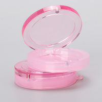 OMI Mini étui à poudre magnétique rond en plastique transparent personnalisé emballage cosmétique recyclable conteneurs de fard à joues avec trou de porte-clés