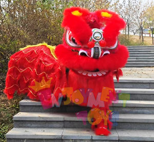 वयस्क चीनी संस्कृति के लिए सामान्य आकार का आनंद लें, शेर नृत्य पोशाक दो-व्यक्ति नृत्य - Product Image 4