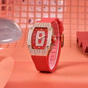 Montre de luxe pour femme PAGANI DESIGN PD-YS013, or rose, élégante, sportive, bracelet en caoutchouc, forme barillet, étanche, quartz - Product Image 5