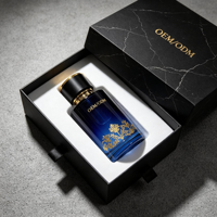 Flacon de parfum vide en verre bleu dégradé en gros 50ml 30ml 20ml 100ml, emballage cosmétique rechargeable avec pulvérisateur à fine brume