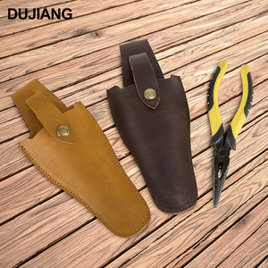 Dujiang Genuine Leather <b>Scissor</b> Cover For Gardening Tools K215 Brown And Yellowish Brown Storage Bag - Product Image 1
