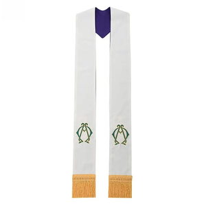 Vente directe usine : Étole de graduation pour prêtre catholique chrétien, étole de superposition pour pasteur et clergé d'église, usage scolaire, 100% polyester - Product Image 3