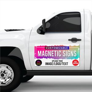 Imanes Personalizados para Puertas, Letreros Magnéticos para Automóviles, Resistentes al Agua y a los Rayos UV, Laminación Brillante, Adhesivo Decorativo para Publicidad, Tamaño Personalizado - Product Image 1