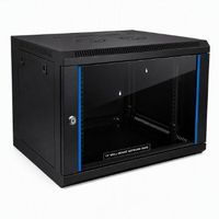 Rak Server Kabinet Jaringan 19 Inci, Enclosure Pusat Data 42U, Kaca Temper, Hitam, Tahan Air, Berdiri, dengan Kipas Pendingin dan PDU