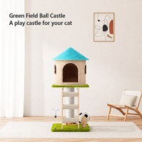 Arbre à chat tout-en-un avec lit et griffoir, design compact pour petits espaces, toutes saisons, hauteur 96 cm, avec jouets