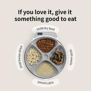 Hẹn giờ 4 bữa ăn tự động mèo trung chuyển vật nuôi ướt & khô thực phẩm Dispenser vật nuôi thực phẩm tươi trung chuyển với 2 túi nước đá - Product Image 3