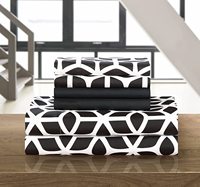 Ensemble de draps en microfibre brossée super douce à motif rayé et poches profondes