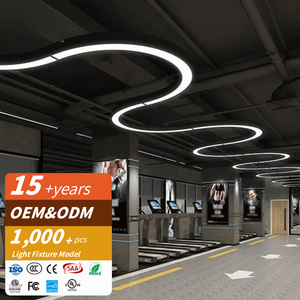 Ronse Led Hình khuyên Vòng Nhôm Ánh Sáng Mặt Dây Chuyền 30W 1500Mm/1800Mm Treo Tuyến Tính Cho Văn Phòng & Tập Thể Dục Phòng Tập Thể Dục - Product Image 1