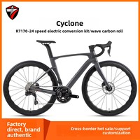 Bicicleta de carretera de fibra de carbono CYCLONE 3rd china en oferta, con grupo electrónico inalámbrico Di2 R7170, bicicleta aerodinámica de 700c.