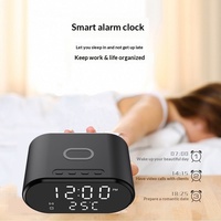Stasiun Pengisian Daya Nirkabel Cepat Multifungsi 3 in 1 Portabel 15w Pengisi Daya Nirkabel 3 in 1 untuk Ponsel Dengan Jam Alarm