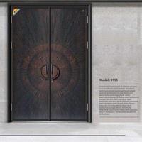 Porte de sécurité européenne Mexin à double battant, en aluminium moulé, richement sculptée, couleur personnalisable, pour entrée de cour