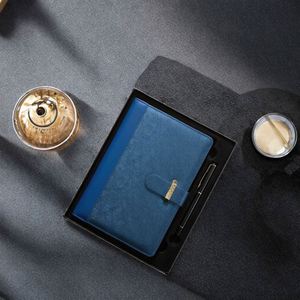 Business Notebook A5 Wholesale <b>Gift</b> Stationery Diary Office PU Leather Cover Customized Silk Screen Logo Graduation <b>Gift</b> Sets - Product Image 3