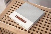 Panier de rangement pliable en toile et tissu, organisateur pliable avec poignées, boîte de rangement pour vêtements