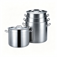 Marmite à soupe de grande capacité 20L/30L/40L/50L/60L, marmite en acier inoxydable de qualité commerciale avec couvercle