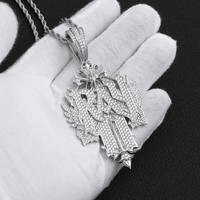 Pendentif Lettre Personnalisé NUOYA en Argent Sterling 925 Entièrement Pavé de Zircons Cubiques Grande Taille Aile Croix Étoile Bijou Tendance Rappeur Cadeau