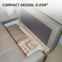 Konvertierbares, faltbares, modernes Apartment-Möbelstück mit Stauraum, L-förmiges Hotel-Schlafzimmer-Wohnzimmer-Schlafsofa aus Stoff