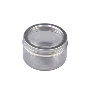 Transparent <b>Plastic</b> Bottle With Aluminum Lid 68mm Screw Cap 100g Capacity Round General <b>Packaging</b> - Product Image 4