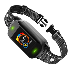 智能自动控制止吠狗项圈 USB 充电式防水 LED 止吠训练电击项圈 - Product Image 1