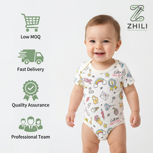 Traje de escalada transfronterizo de algodón puro transpirable de manga corta con estampado de dibujos animados para bebés, universal para las cuatro estaciones, para niños y niñas. - Product Image 5