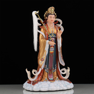 Statue Artigianali Incise a Tema Buddista in Giada Bianca Bixia Yuanjun, Raffiguranti <span class=keywords><strong>l</strong></span>'Imperatrice e la Madama di Taishan, Ornamenti Sacri per <span class=keywords><strong>l</strong></span>'Ingresso di Casa - Product Image 3