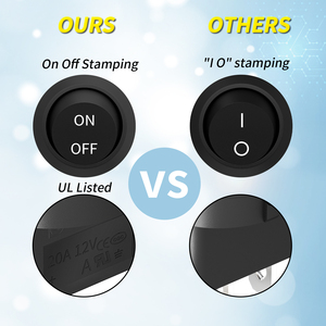 สวิตช์โยกแบบกลมมาตรฐาน UL สำหรับมืออาชีพ แบบมีสายพร้อมใช้งาน 12V DC สวิตช์กระแสสูง SPST <span class=keywords><strong>2</strong></span> ขา สำหรับรถยนต์ เรือ - Product Image 3