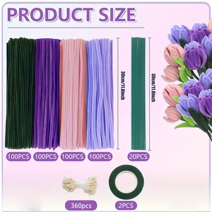 Kit de Ramo de Lavanda DIY de 782 Piezas - 400 Tallos de Chenilla, 360 Estambres, 20 Alambres Florales y 2 Cintas de Jardinería con Video Tutorial - Product Image 3