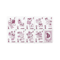 Nouvelles tuiles de mahjong américaines haut de gamme en acrylique à 3 couches, 160 pièces, motifs abstraits, dos de carte rouge vin et fleurs sculptées, édition 2026